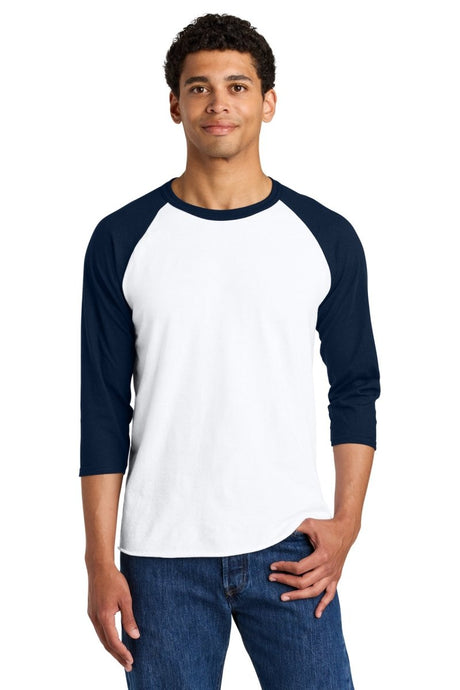 Jerzees ® Unisex Premium Blend Combed Ring Spun 3/4 - Sleeve Raglan 560R - Jerzees 560R White/ J. Navy S T-Shirts
