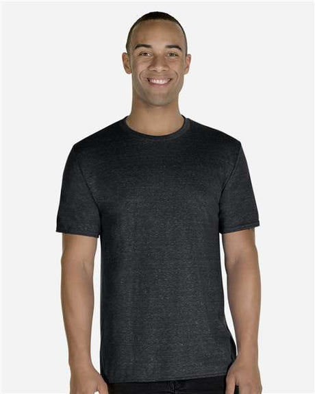 JERZEES Unisex Snow Heather Jersey T-Shirt - JERZEES 88MR Black Ink S Short Sleeve T-Shirts