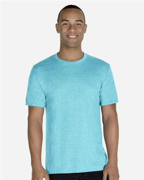 JERZEES Unisex Snow Heather Jersey T-Shirt - JERZEES 88MR Caribbean Blue S Short Sleeve T-Shirts