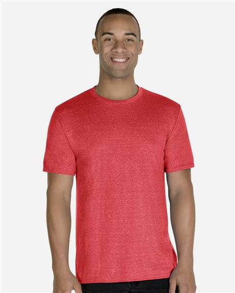 JERZEES Unisex Snow Heather Jersey T-Shirt - JERZEES 88MR Red S Short Sleeve T-Shirts