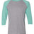 JERZEES Unisex Triblend Three - Quarter Raglan Baseball T-Shirt - JERZEES 601RR Oxford/ Mint Heather S Short Sleeve T-Shirts