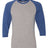 JERZEES Unisex Triblend Three - Quarter Raglan Baseball T-Shirt - JERZEES 601RR Oxford/ True Blue Heather S Short Sleeve T-Shirts
