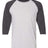 JERZEES Unisex Triblend Three - Quarter Raglan Baseball T-Shirt - JERZEES 601RR White Heather/ Black Heather S Short Sleeve T-Shirts