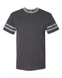 JERZEES Unisex Triblend Varsity Ringer T-Shirt - JERZEES 602MR Black Heather/ Oxford S Short Sleeve T-Shirts