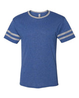 JERZEES Unisex Triblend Varsity Ringer T-Shirt - JERZEES 602MR Black Heather/ Oxford S Short Sleeve T-Shirts