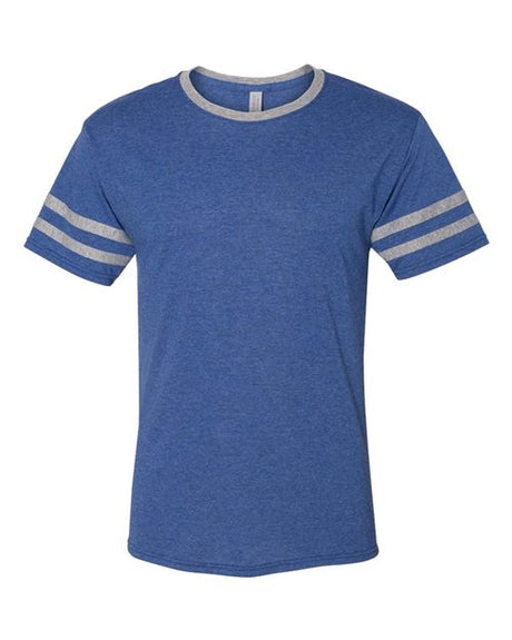 JERZEES Unisex Triblend Varsity Ringer T-Shirt - JERZEES 602MR Black Heather/ Oxford S Short Sleeve T-Shirts