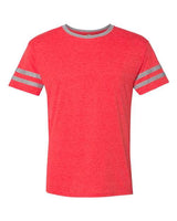 JERZEES Unisex Triblend Varsity Ringer T-Shirt - JERZEES 602MR Fiery Red Heather/ Oxford S Short Sleeve T-Shirts
