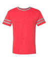JERZEES Unisex Triblend Varsity Ringer T-Shirt - JERZEES 602MR Fiery Red Heather/ Oxford S Short Sleeve T-Shirts
