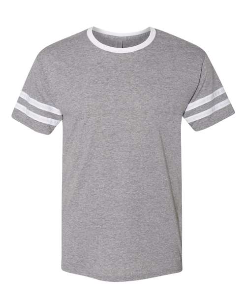 JERZEES Unisex Triblend Varsity Ringer T-Shirt - JERZEES 602MR Oxford/ White S Short Sleeve T-Shirts