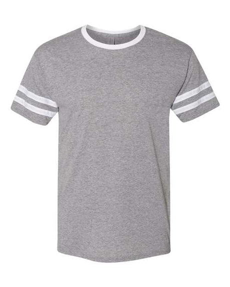 JERZEES Unisex Triblend Varsity Ringer T-Shirt - JERZEES 602MR Oxford/ White S Short Sleeve T-Shirts