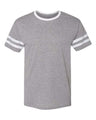 JERZEES Unisex Triblend Varsity Ringer T-Shirt - JERZEES 602MR Oxford/ White S Short Sleeve T-Shirts