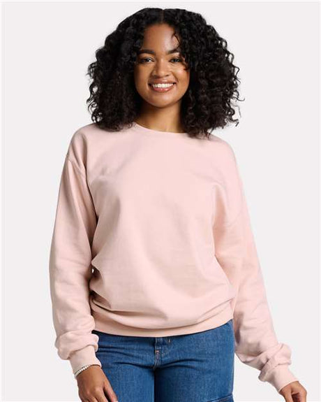 JERZEES Unisex Ultimate CVC Crewneck Sweatshirt - JERZEES IC48MR Blush Pink S Crewneck Sweatshirts
