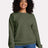 JERZEES Unisex Ultimate CVC Crewneck Sweatshirt - JERZEES IC48MR Military Green Heather S Crewneck Sweatshirts