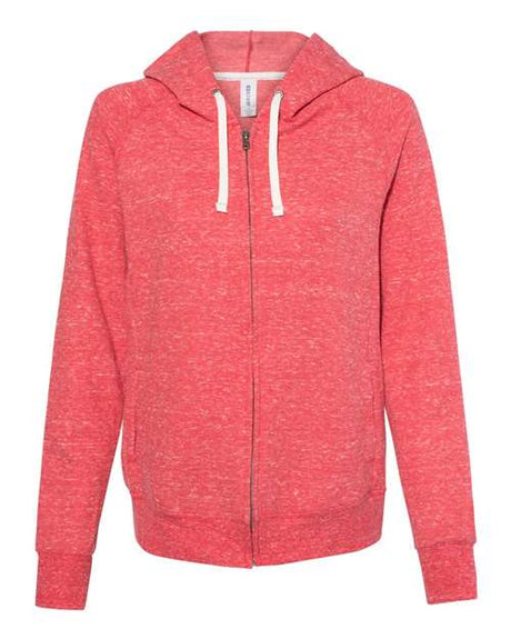 JERZEES Women's Snow Heather French Terry Full - Zip Hooded Sweatshirt - JERZEES 92WR Red S Zip Hoodies