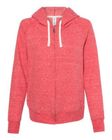 JERZEES Women's Snow Heather French Terry Full - Zip Hooded Sweatshirt - JERZEES 92WR Red S Zip Hoodies