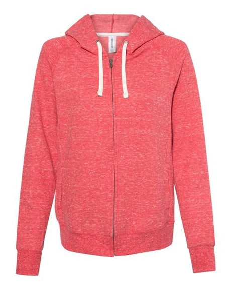 JERZEES Women's Snow Heather French Terry Full - Zip Hooded Sweatshirt - JERZEES 92WR Red S Zip Hoodies