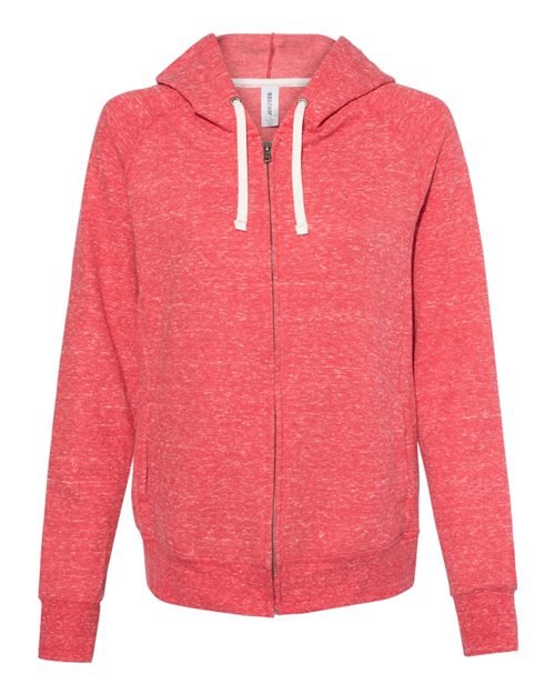 JERZEES Women's Snow Heather French Terry Full - Zip Hooded Sweatshirt - JERZEES 92WR Red S Zip Hoodies