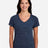 JERZEES Women's Snow Heather Jersey V - Neck T-Shirt - JERZEES 88WVR Navy S Short Sleeve T-Shirts