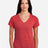 JERZEES Women's Snow Heather Jersey V - Neck T-Shirt - JERZEES 88WVR Red S Short Sleeve T-Shirts