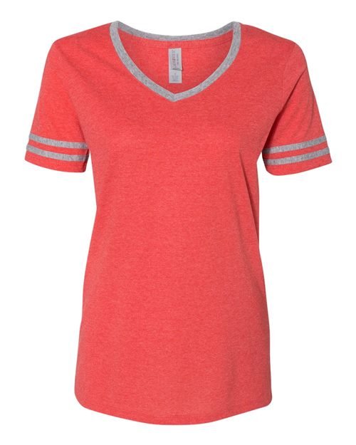 JERZEES Women's Varsity Triblend V - Neck T-Shirt - JERZEES 602WVR Black Heather/ Oxford S Short Sleeve T-Shirts