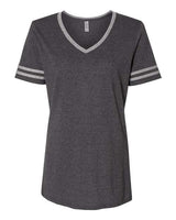 JERZEES Women's Varsity Triblend V - Neck T-Shirt - JERZEES 602WVR Black Heather/ Oxford S Short Sleeve T-Shirts