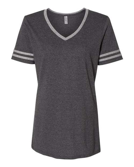 JERZEES Women's Varsity Triblend V - Neck T-Shirt - JERZEES 602WVR Black Heather/ Oxford S Short Sleeve T-Shirts
