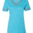 JERZEES Women's Varsity Triblend V - Neck T-Shirt - JERZEES 602WVR Caribbean Blue/ Oxford S Short Sleeve T-Shirts