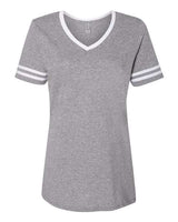 JERZEES Women's Varsity Triblend V - Neck T-Shirt - JERZEES 602WVR Oxford/ White S Short Sleeve T-Shirts