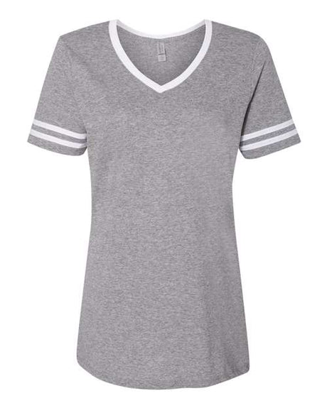 JERZEES Women's Varsity Triblend V - Neck T-Shirt - JERZEES 602WVR Oxford/ White S Short Sleeve T-Shirts