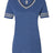 JERZEES Women's Varsity Triblend V - Neck T-Shirt - JERZEES 602WVR True Blue Heather/ Oxford S Short Sleeve T-Shirts