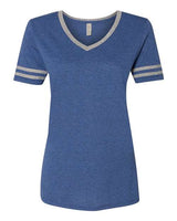 JERZEES Women's Varsity Triblend V - Neck T-Shirt - JERZEES 602WVR True Blue Heather/ Oxford S Short Sleeve T-Shirts