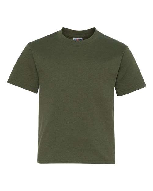 JERZEES Youth Dri - Power® 50/50 T-Shirt - Military Green - JERZEES 29BR Military Green XL Short Sleeve T-Shirts