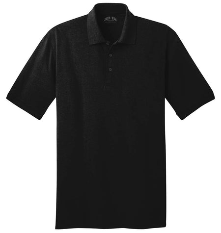 Men's Tall 5.5-Ounce Jersey Knit Polo Polos/Knits Joe's USA Jet Black Large Tall