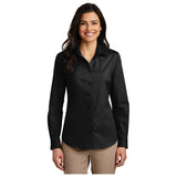 Joe' USA Ladies Long Sleeve Carefree Poplin Shirt XS Black Women's