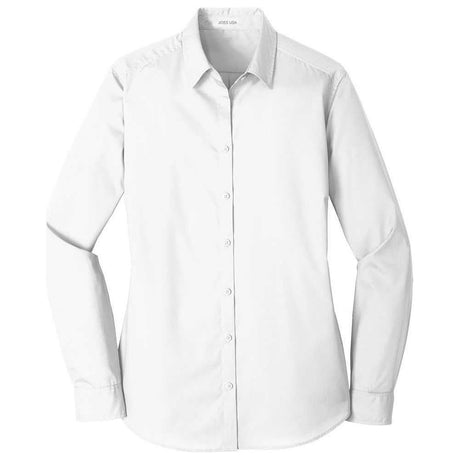 Joe' USA Ladies Long Sleeve Carefree Poplin Shirt XS Burgundy Women's