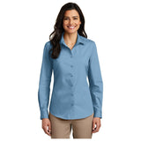 Joe' USA Ladies Long Sleeve Carefree Poplin Shirt XS Carolina Blue Women's