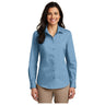 Joe' USA Ladies Long Sleeve Carefree Poplin Shirt XS Carolina Blue Women's