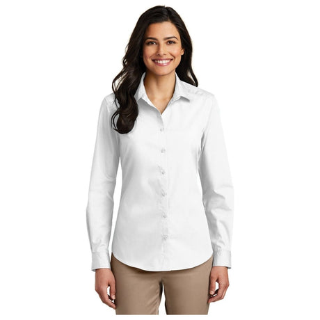 Joe' USA Ladies Long Sleeve Carefree Poplin Shirt XS White Women's