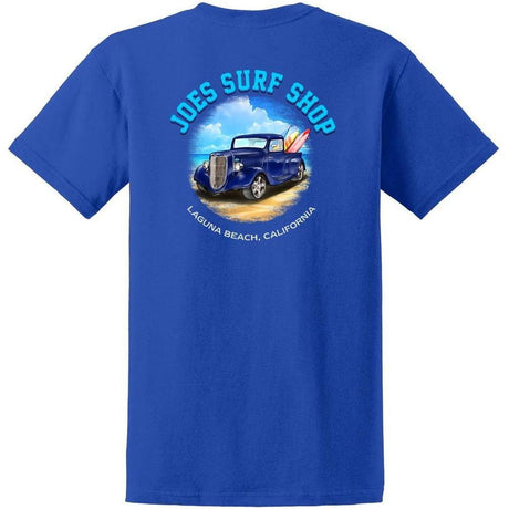 Joe's Surf Truck Design Heavyweight Cotton T-Shirts in Regular, Big and Tall X - Large Royal Blue Short Sleeve T-Shirts