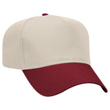 Joe's USA 5 Panel, Mid Profile Baseball Cap | Joe's USA J88069 Maroon / Natural Caps