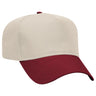 Joe's USA 5 Panel, Mid Profile Baseball Cap | Joe's USA J88069 Maroon / Natural Caps