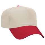 Joe's USA 5 Panel, Mid Profile Baseball Cap | Joe's USA J88069 Red / Natural Caps