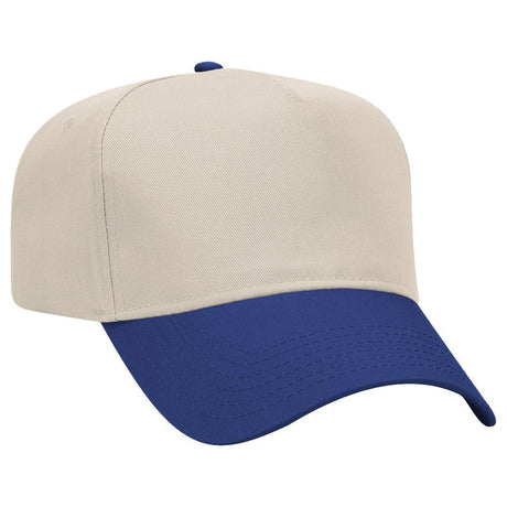 Joe's USA 5 Panel, Mid Profile Baseball Cap | Joe's USA J88069 Royal / Natural Caps