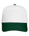 Joe's USA 5 Panel, Mid Profile Baseball Cap | Joe's USA J88069 White/Forest Caps