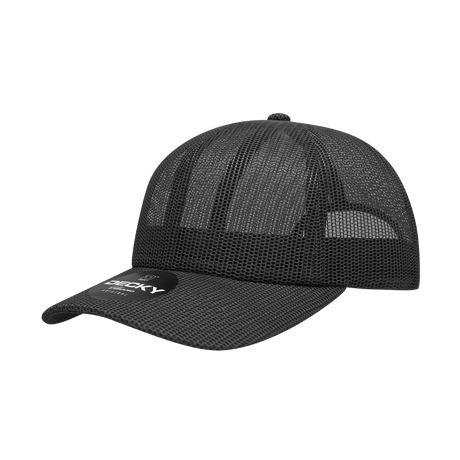 Joe's USA 6 Panel All Mesh Trucker Hat J047 Black Standard Caps