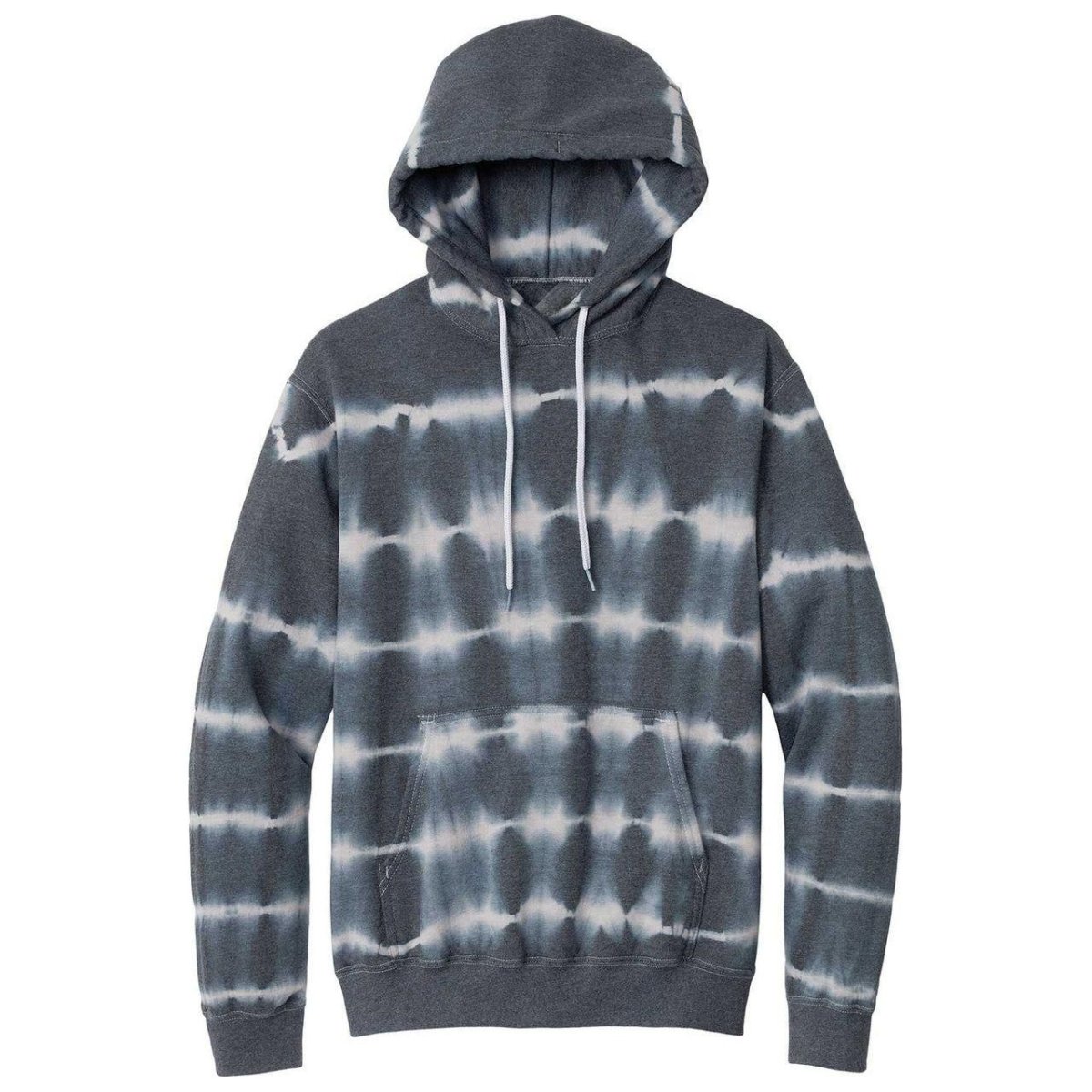 Joe's USA Allover Stripe Tie - Dye Hooded Sweatshirt Graphite/Grey Small Sweatshirts