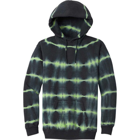 Joe's USA Allover Stripe Tie - Dye Hooded Sweatshirt Green/Black Small Sweatshirts