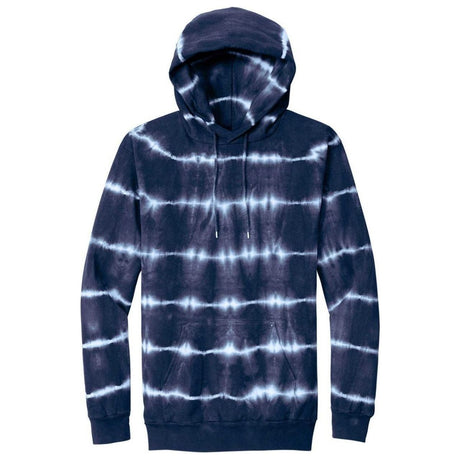 Joe's USA Allover Stripe Tie - Dye Hooded Sweatshirt Navy/White Small Sweatshirts