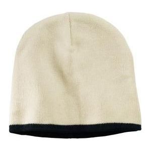 Joe's USA Beanie Cap. Natural/Navy Beanies