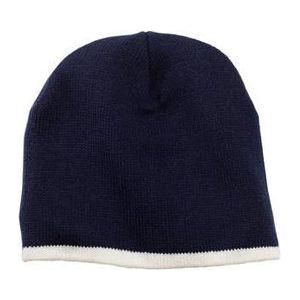 Joe's USA Beanie Cap. Navy/Natural Beanies